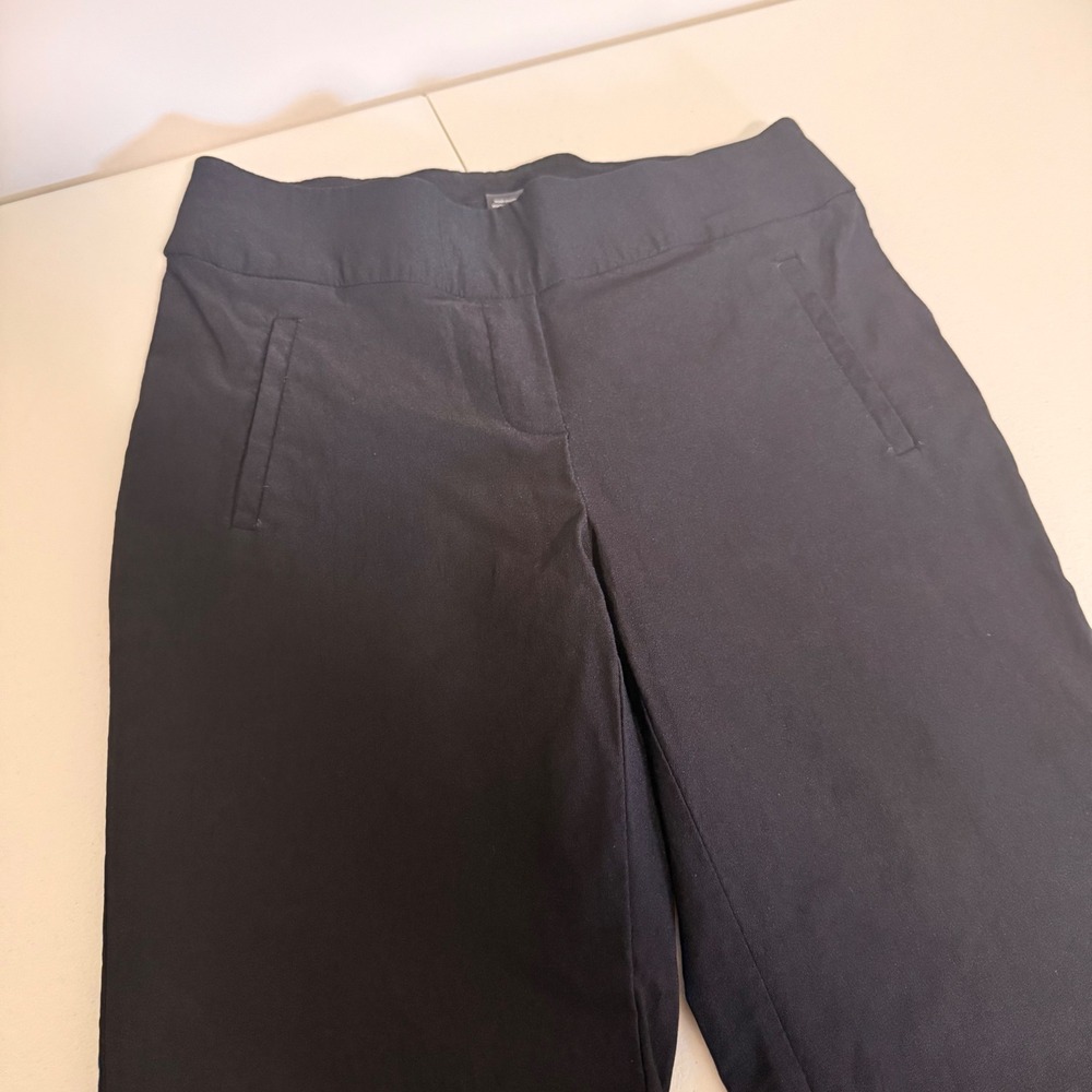 Apt. 9 Womens Black Pull On Dress Pants Size 8 Elastic Waist Straight Leg
